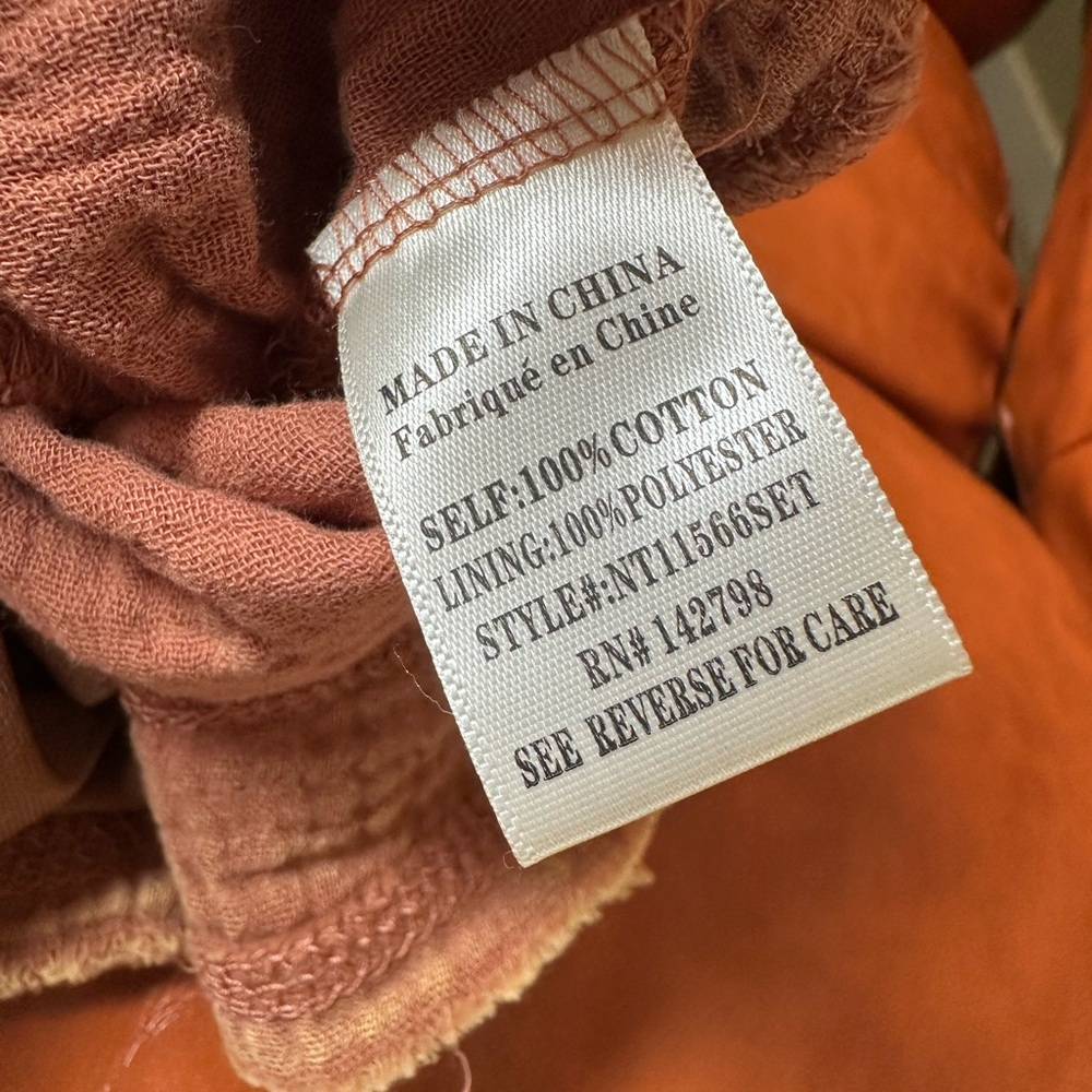 Rust M Washed Cotton Textured Two-Piece Set - Picture 9 of 9